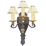 C173-WM 106-1 By ARTE DE MEXICO - Iron Lighting Collection Collection Premium Mocha, with Venetian Gold Accents Finish Wrought Iron Wall Light